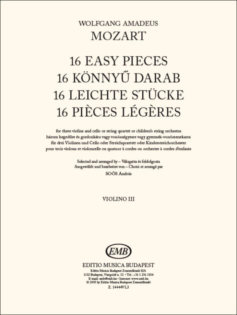 16 Easy Pieces - Violin 3